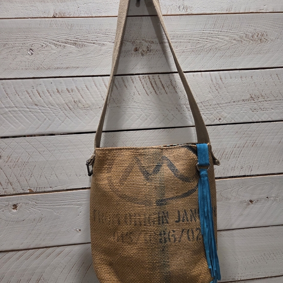 Handbags - Upcycled Burlap Bag / Purse